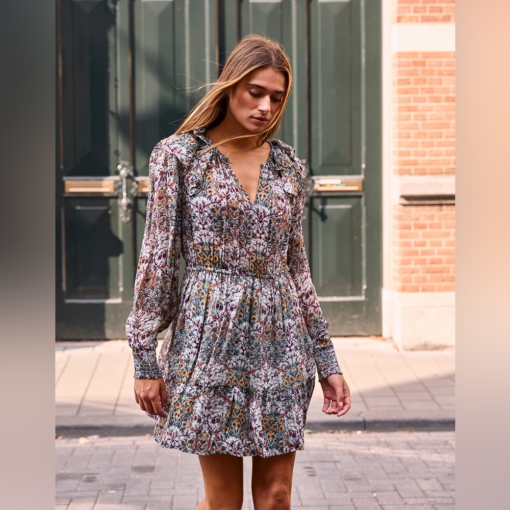 ba&sh Presley Amanda Long Sleeve Mini Dress Size Medium RETAIL $350